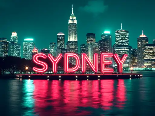 Sydney Night Spins pokie artwork at Wazamba Casino